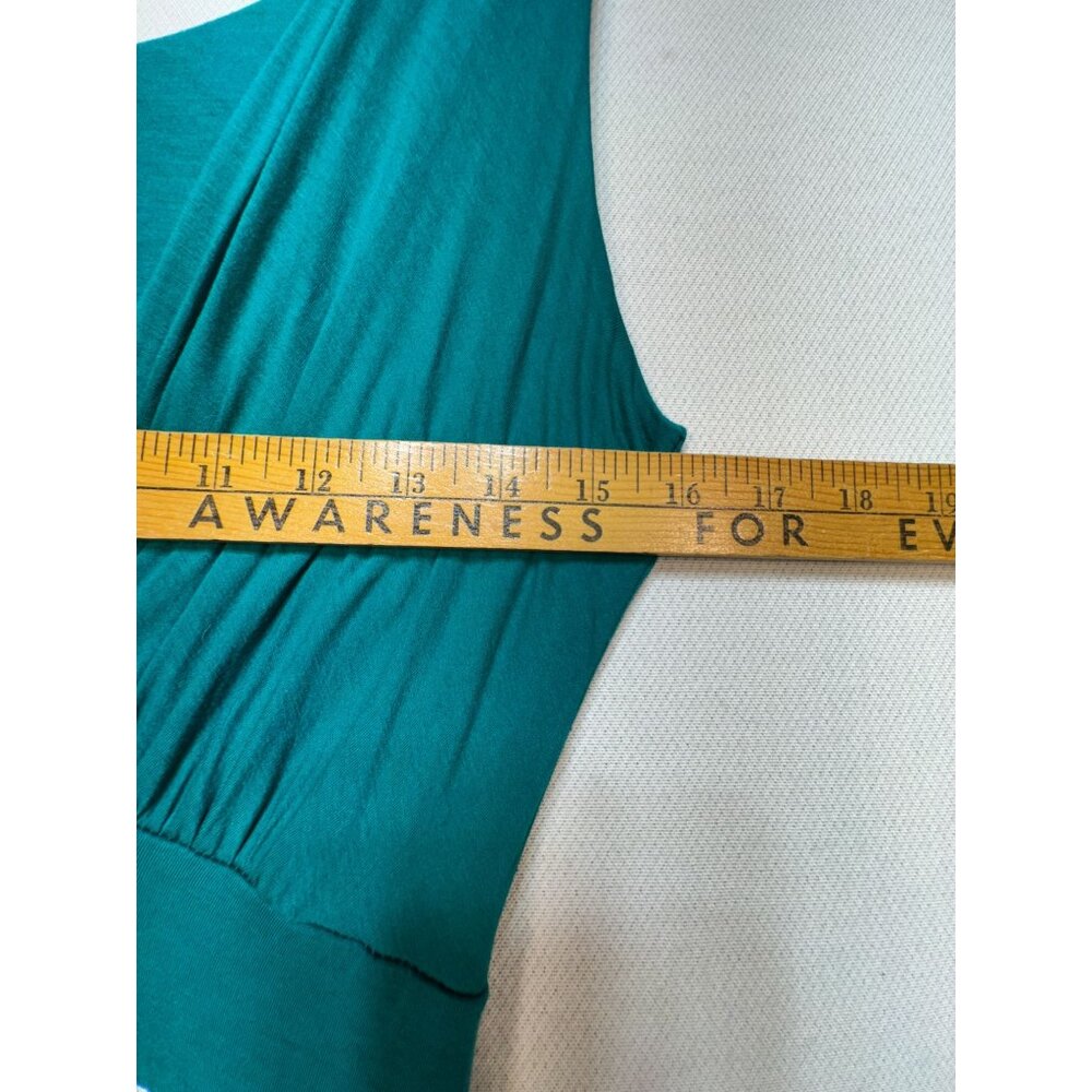 Gilli Teal & Floral Maxi Dress - Sleeveless V-Neck - Chic Beach Stunning - USA - Picture 14 of 15